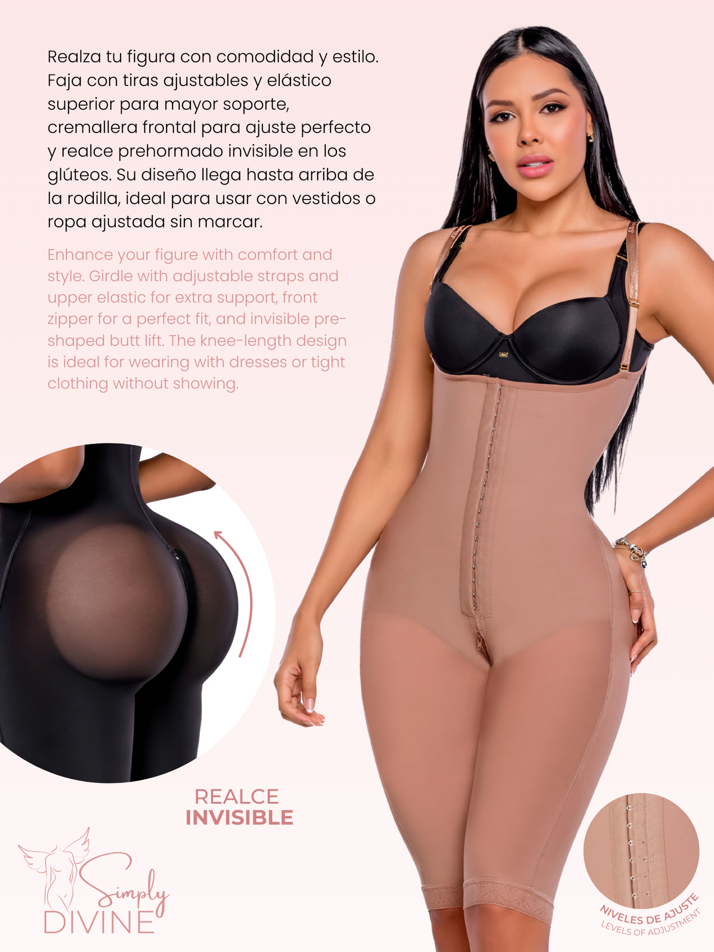SD-2021 Long Invisible Girdle with Front Clasp
